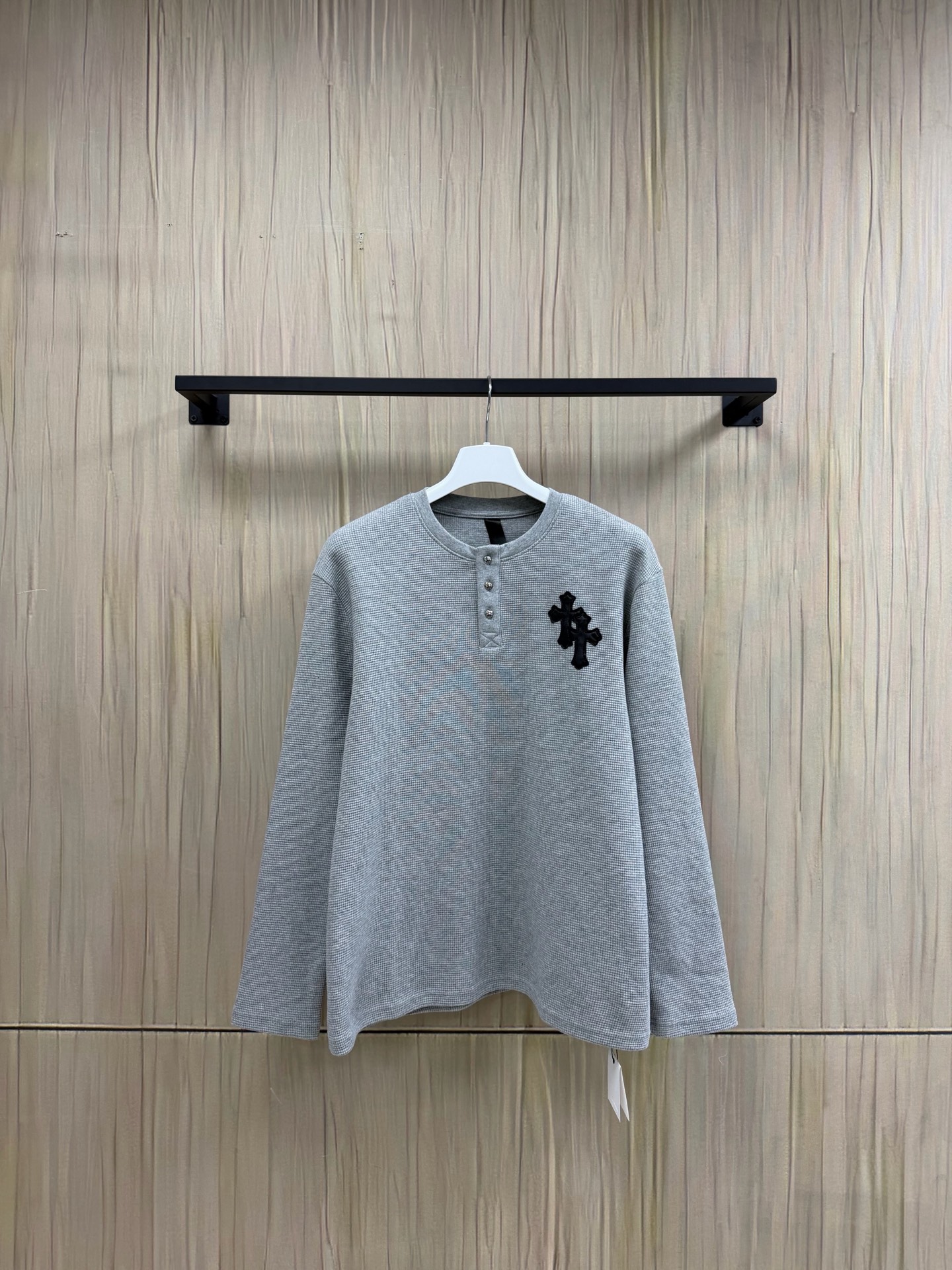 B 크ㄹ하츠ST 와플 헨리넥 롱슬리브 2컬러