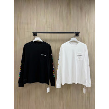 B 크ㄹ하츠ST 멀티컬러 세메터리 크로스 롱슬리브 2컬러