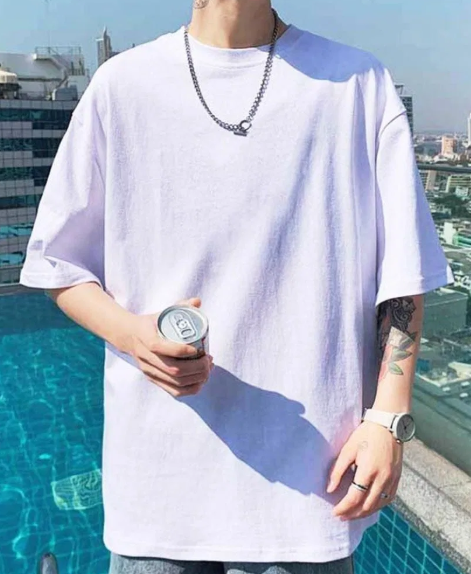 남성 무지 흰색 반팔